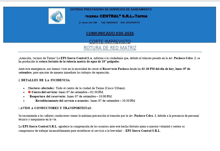 Mantenimiento de linea de conduccion