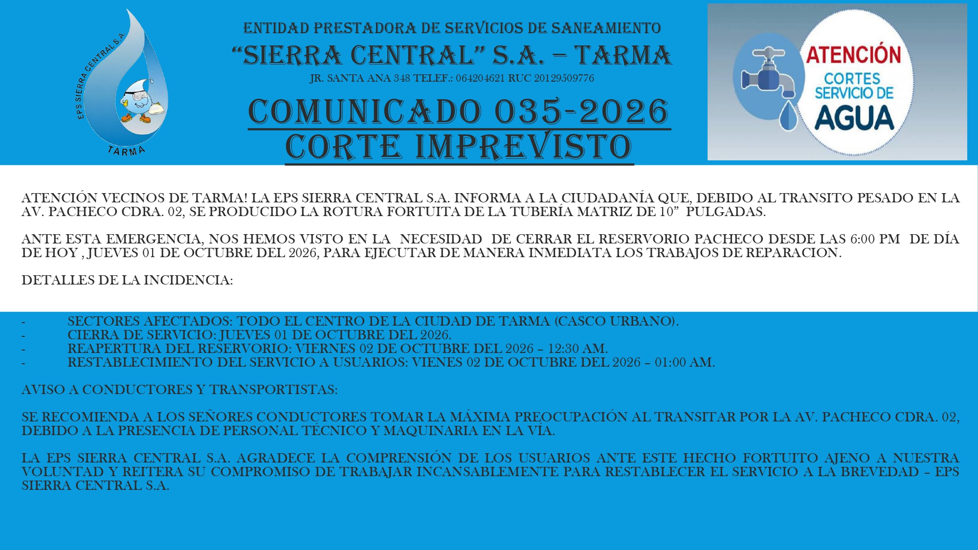 Mantenimiento de linea de conduccion