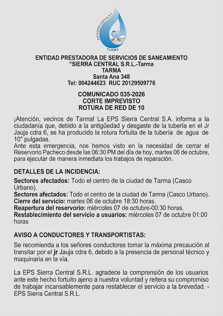 Mantenimiento de linea de conduccion